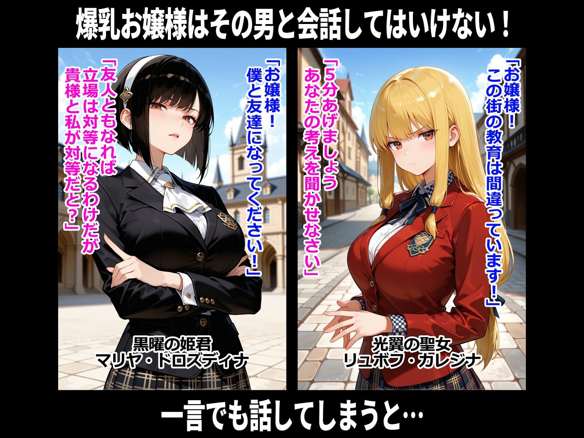 爆乳お嬢様はその男と会話してはいけない 即堕ち2コマ 画像1