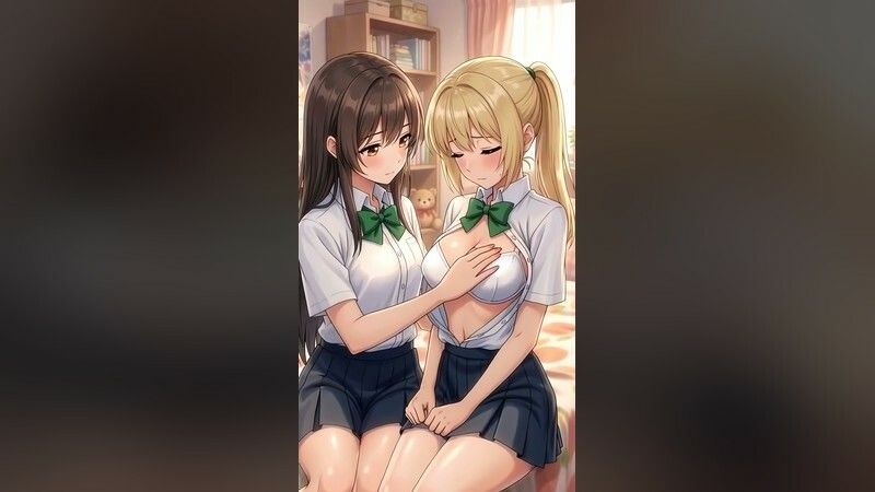 【4Kフルモーション】制服百合少女の濃厚ディープキス〜密着こすりあいでイッちゃう3分フルアニメ〜【フルボイス】 サンプル2
