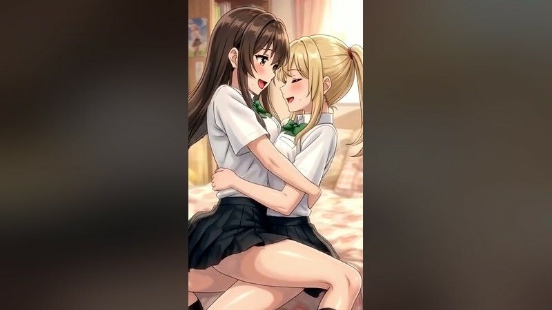 【4Kフルモーション】制服百合少女の濃厚ディープキス〜密着こすりあいでイッちゃう3分フルアニメ〜【フルボイス】 サンプル4