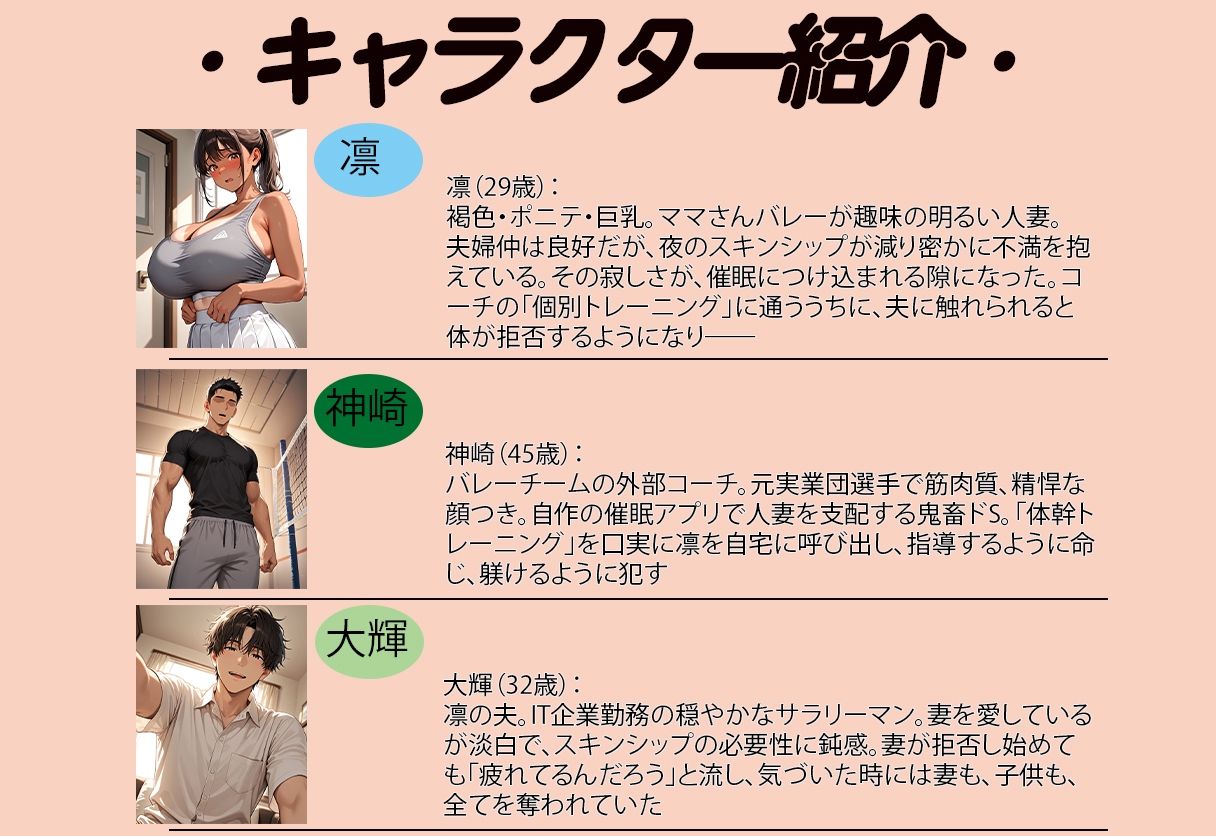 コーチの精液でしか孕めない  催●NTR  ママさんバレー人妻編 画像1