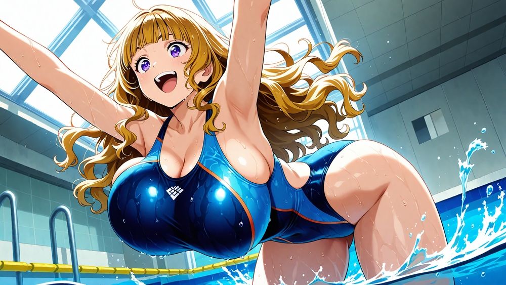 【4K】爆乳ツインカラー水泳部が合宿で媚薬漬け！指導者と濡れ交尾 サンプル3