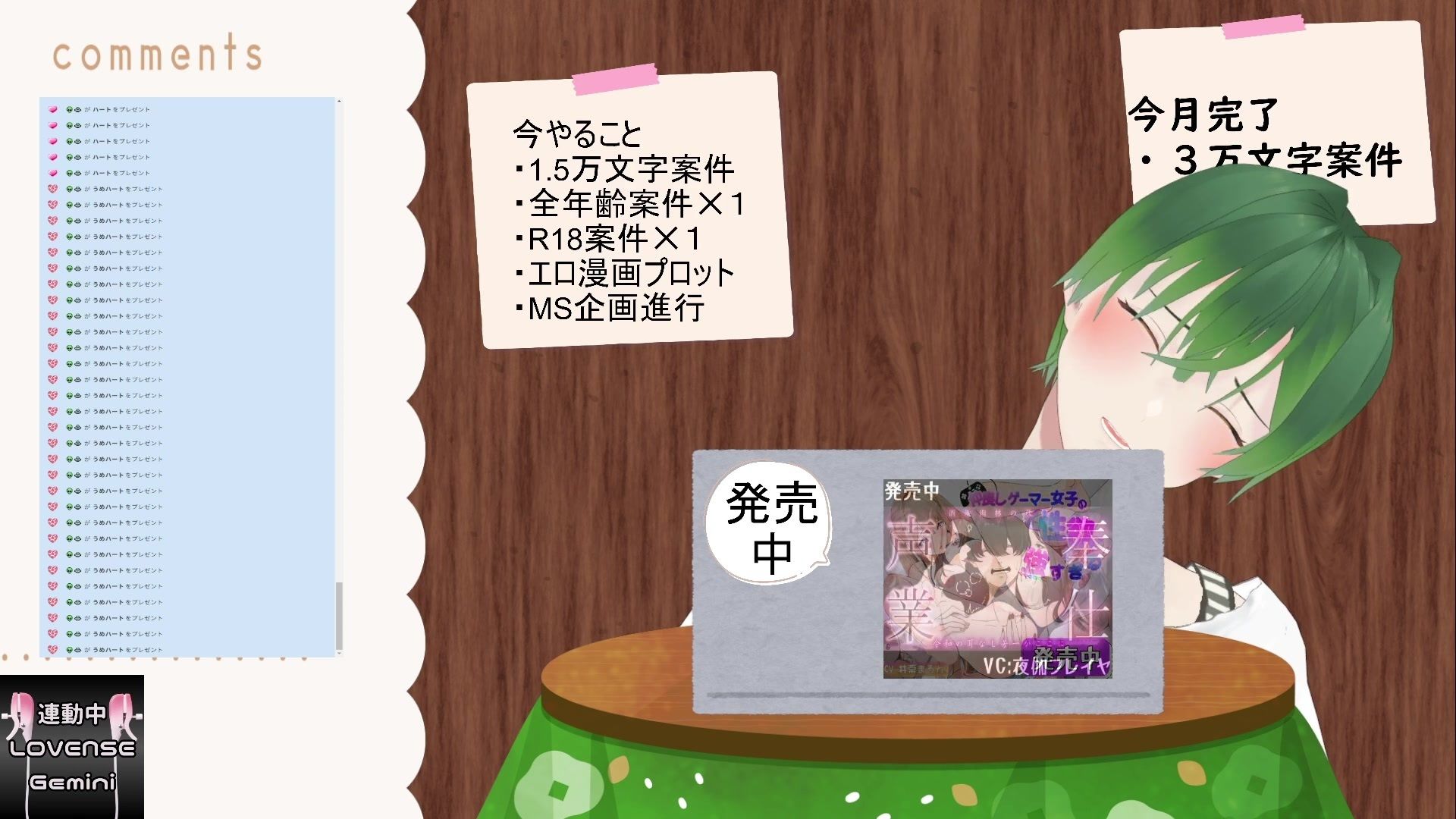おはようございます（作業配信）（だったはずが開幕から振動）  もんすき サンプル5