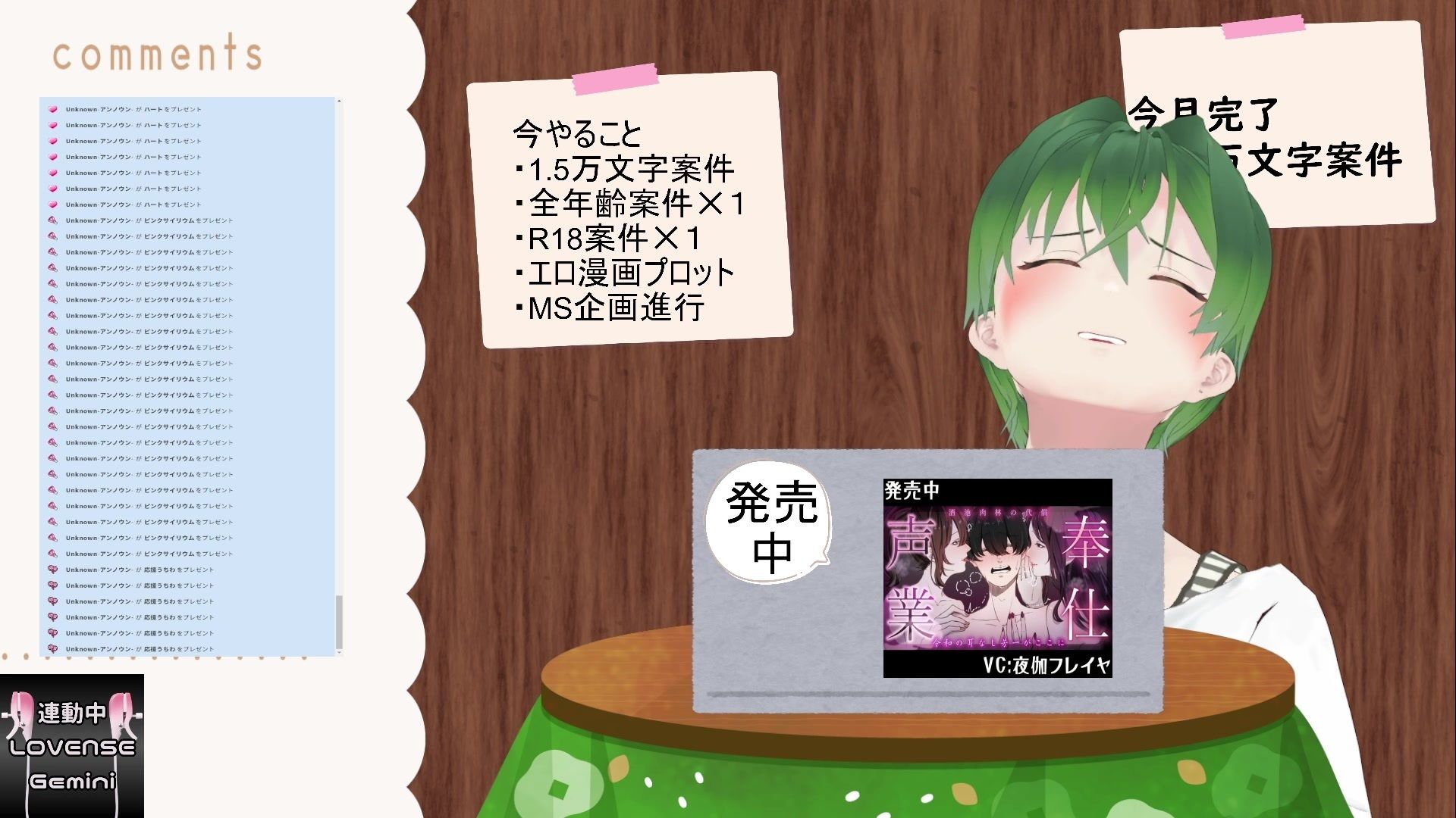 おはようございます（作業配信）（だったはずが開幕から振動）  もんすき サンプル9