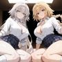 ギャル制服のWジャンヌ、ラブホで種付けおじさんに分からされ種付け中出し