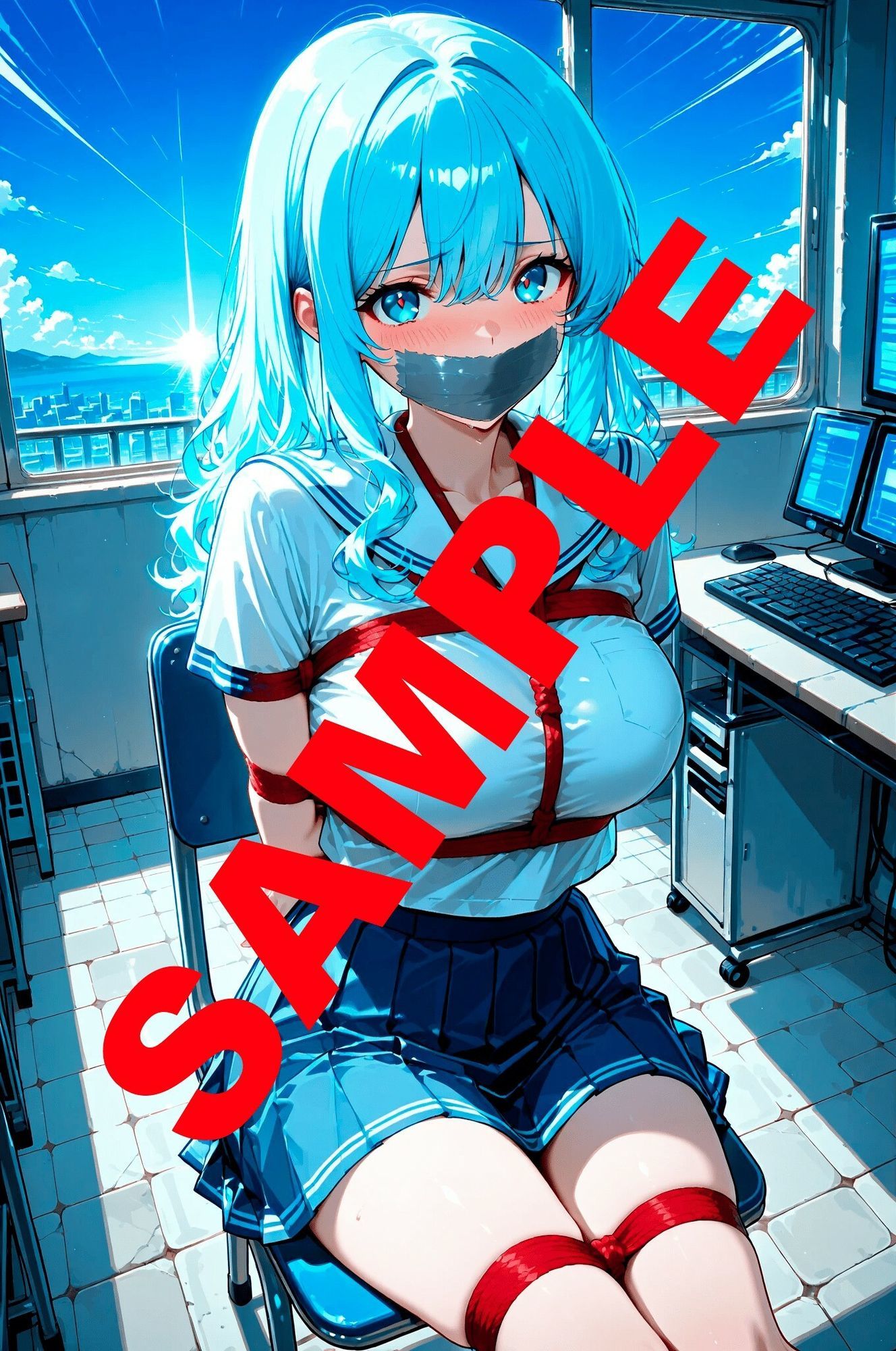 沈黙の学園生活 ― JKコスチュームが美しく縛られ羞恥に染まる眼差し 画像2