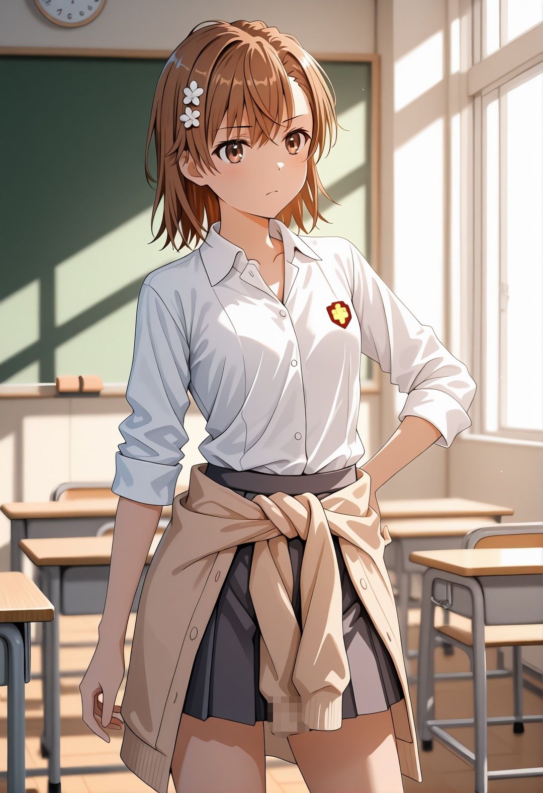美〇が学校でエロい目に遭う超〇磁砲パロディ 制服・スク水・緊縛中出し サンプル1
