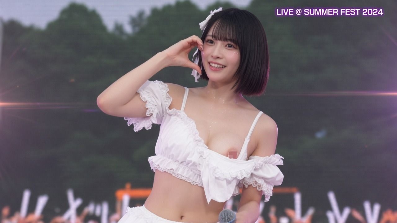 サンプル-【78人】一眼レフ高速連写が捉えた 野外ライブでのアイドル本気ポロリ78連発【完全版】 - サンプル画像