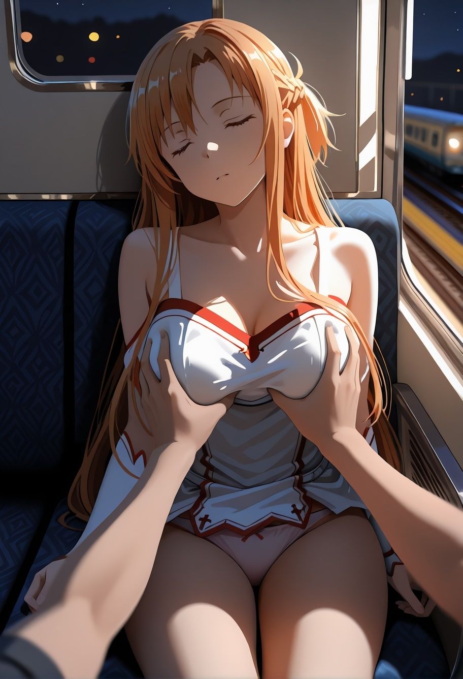 S〇Oア〇ナ電車痴●悶絶！巨乳美少女が連続絶頂イキ狂う170枚CG集 画像3