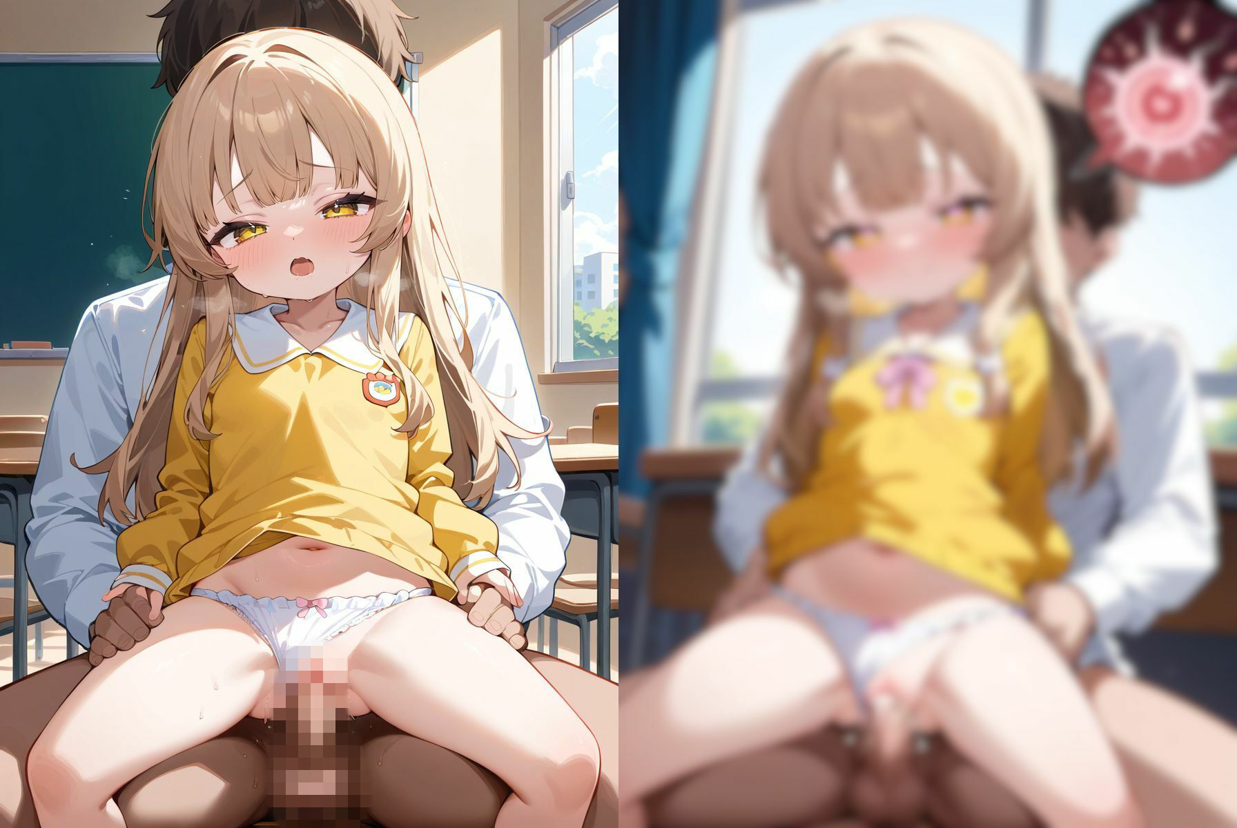 メス◯キ女子〇〇生と無人の教室で生ハメSEXしまくるCG集～その3～4