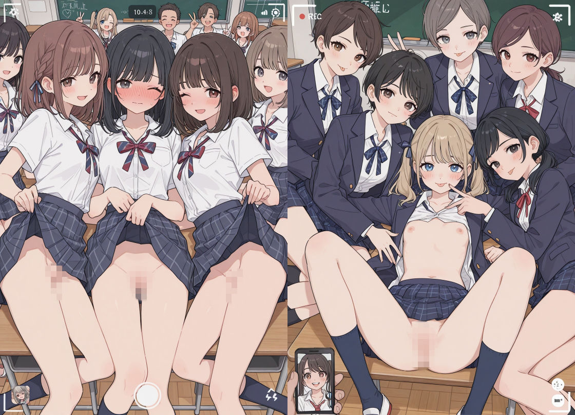 保健体育の課題はえっちな集合写真を撮る事です1