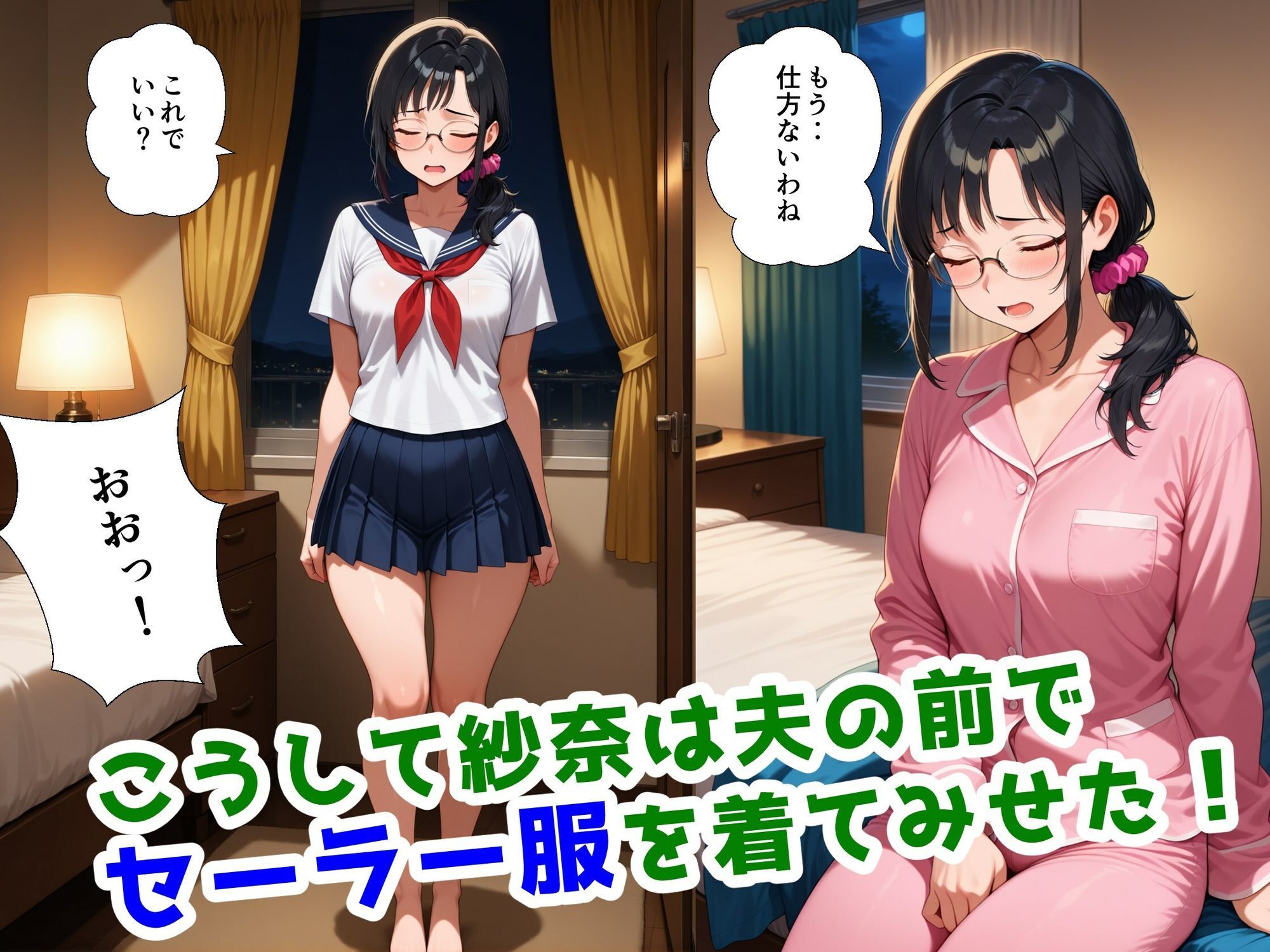 妻にセーラー服を着せて縛ってみた サンプル4