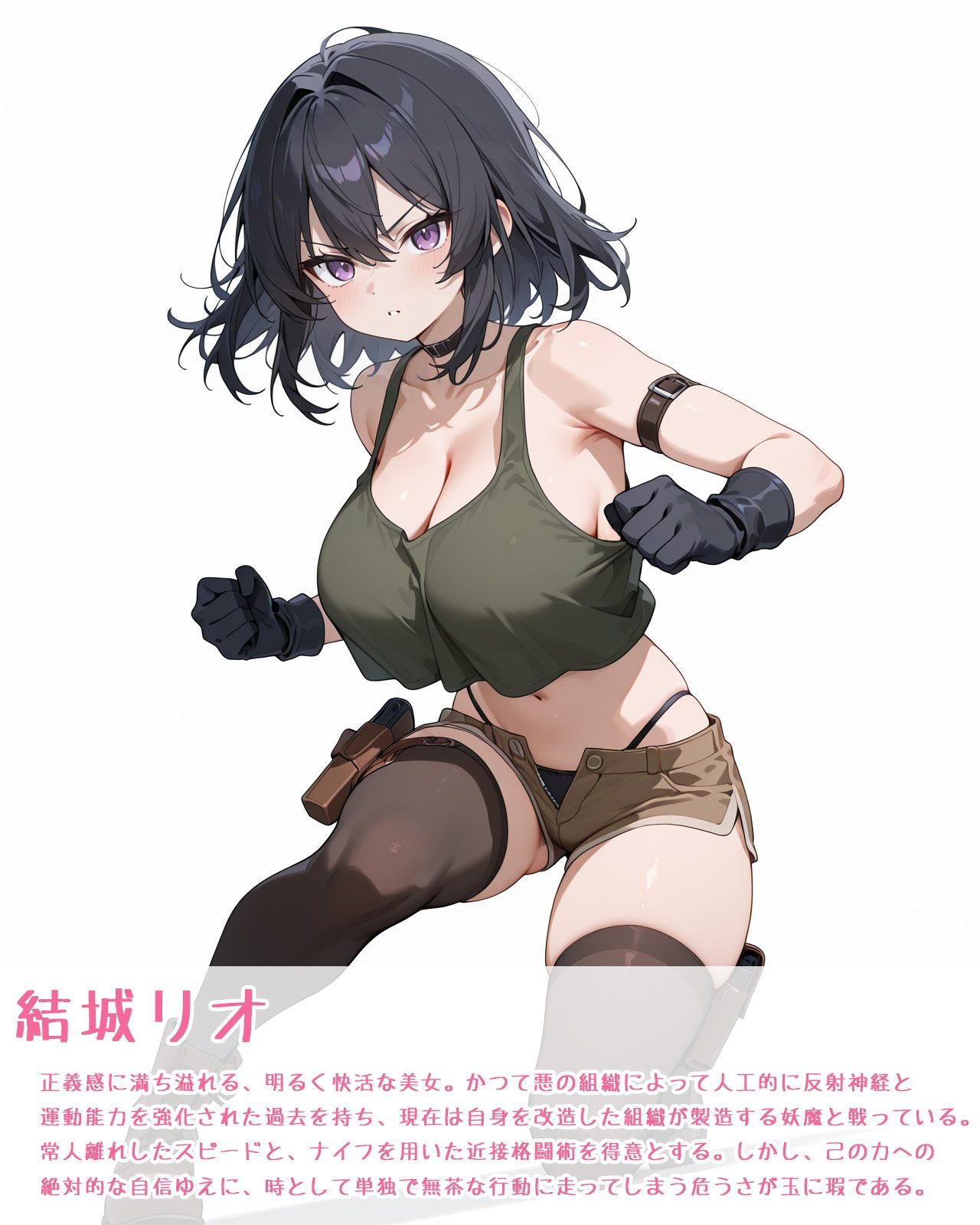 巨乳少女は触手に勝てない［AIイラスト集Vol.03］（セリフ付き） サンプル1