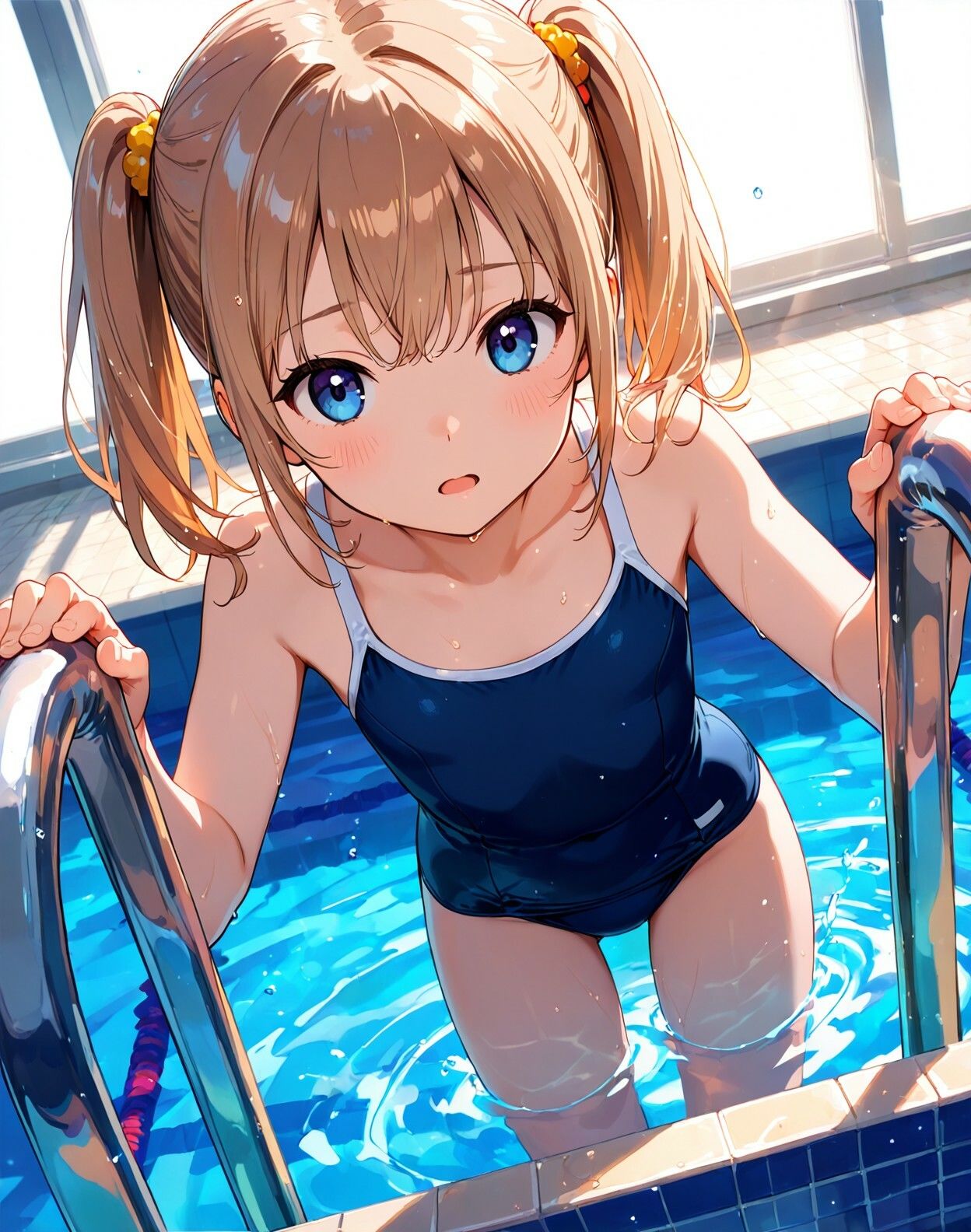 ちっぱい金髪ギャル、スク水無理矢理性補習 サンプル画像 2