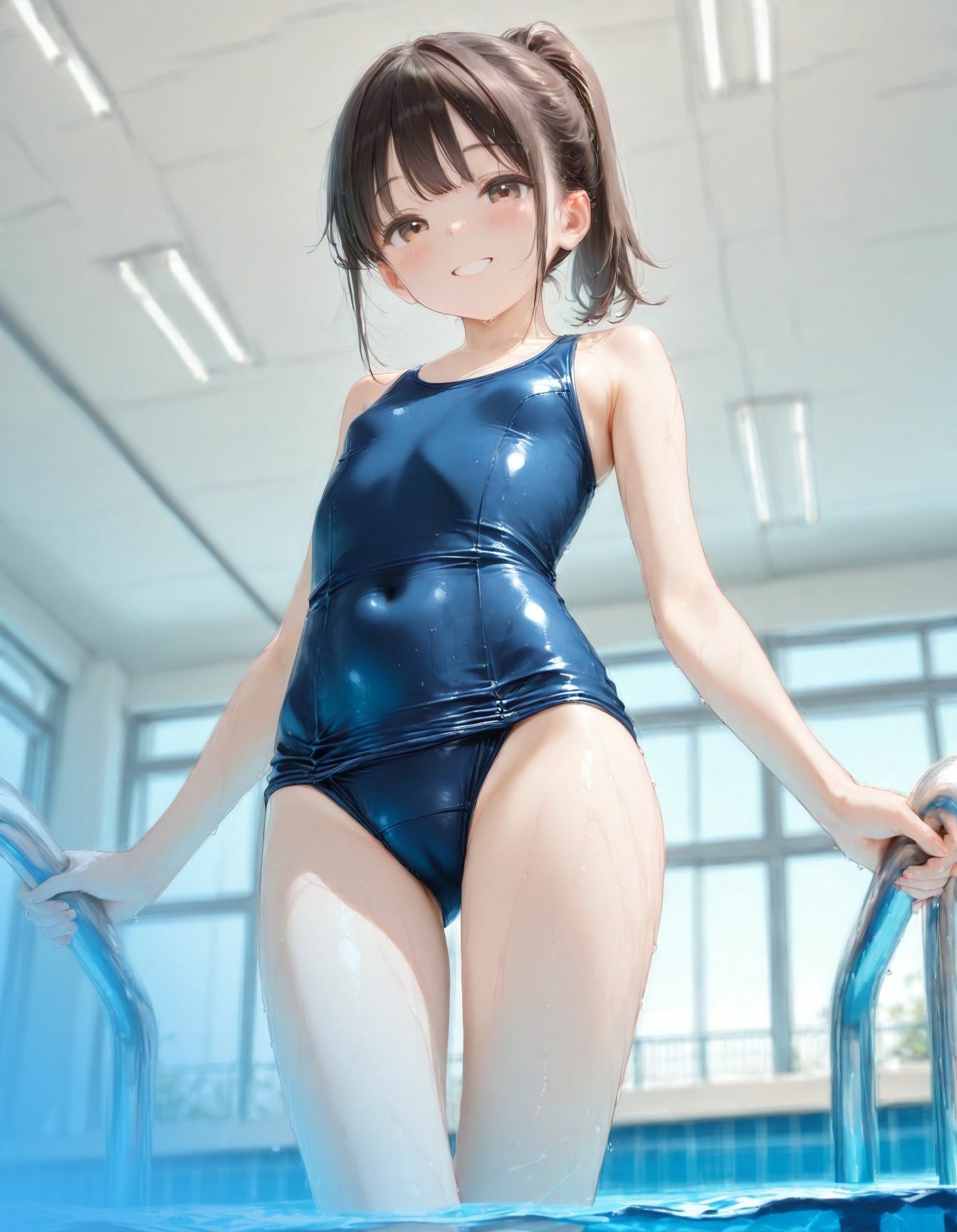 つるぺたちっぱい女子校生はプールでショタに襲われる サンプル画像 2