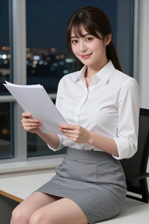 残業後、清楚系OLの隠された性癖が露に。_1