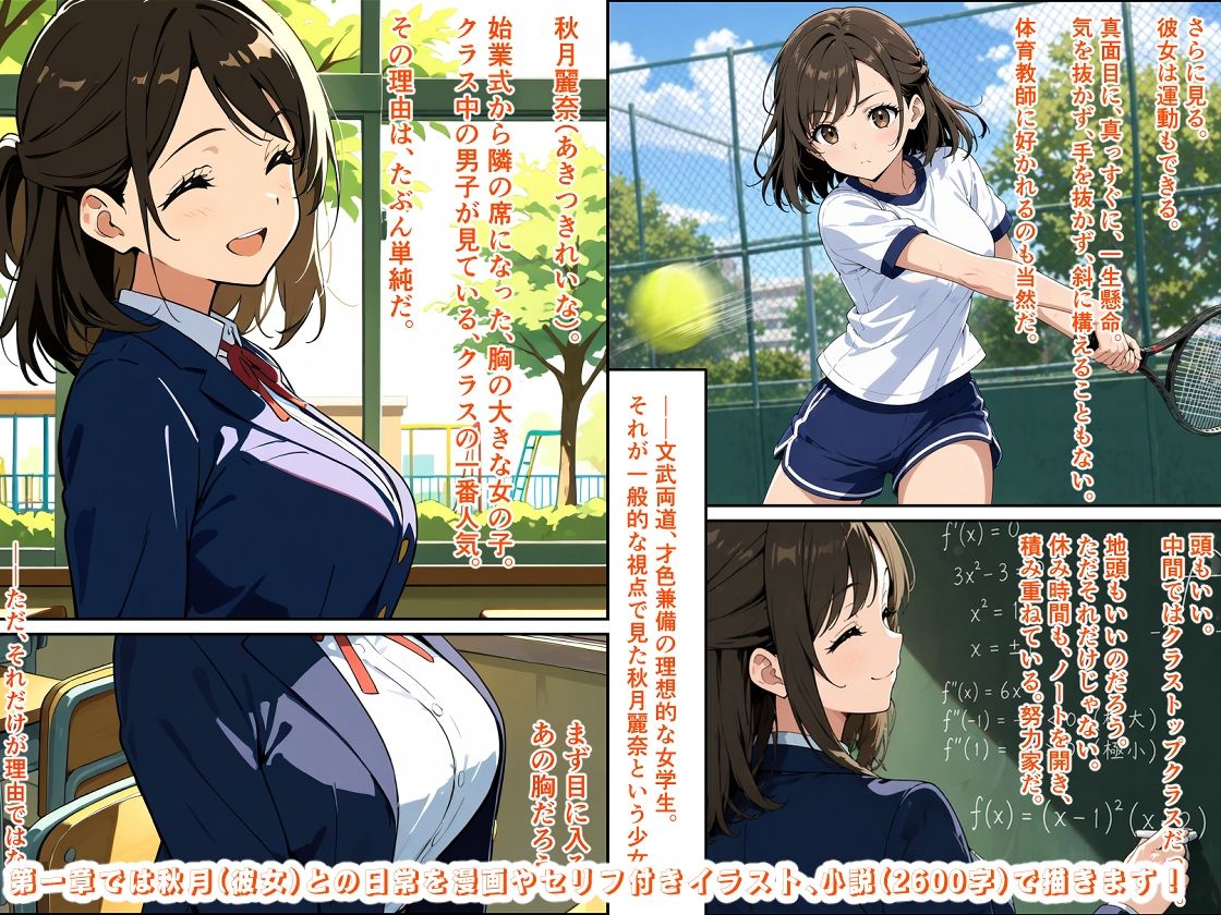 【どの娘とHする？】クラスで一番人気の美少女巨乳J〇・秋月麗奈の淫らな素顔を堪能するリアルSEXシミュレーション【1人目】 画像2