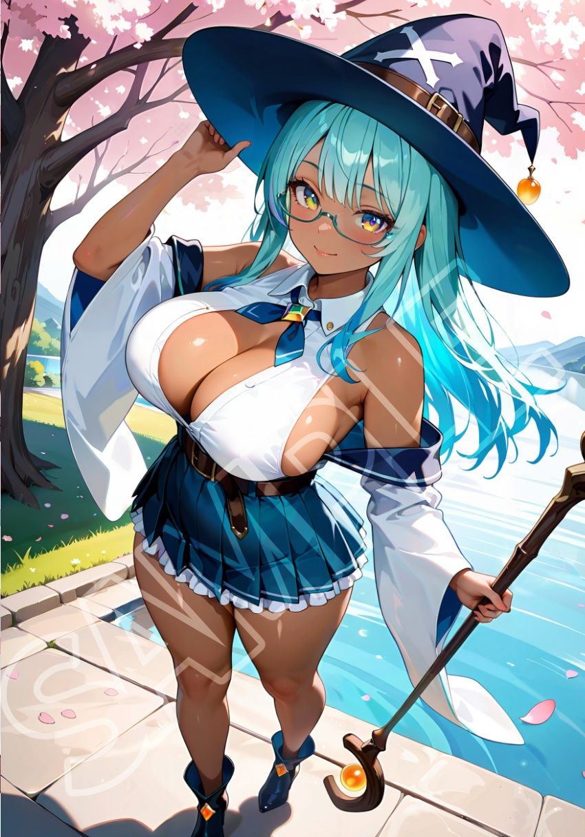 褐色水魔女と桜デート サンプル2