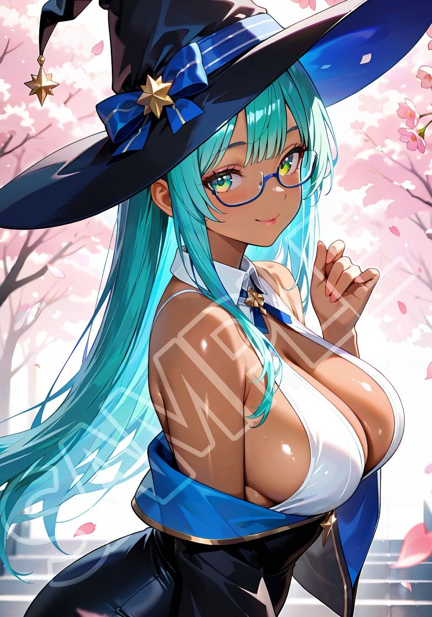 褐色水魔女と桜デート サンプル5
