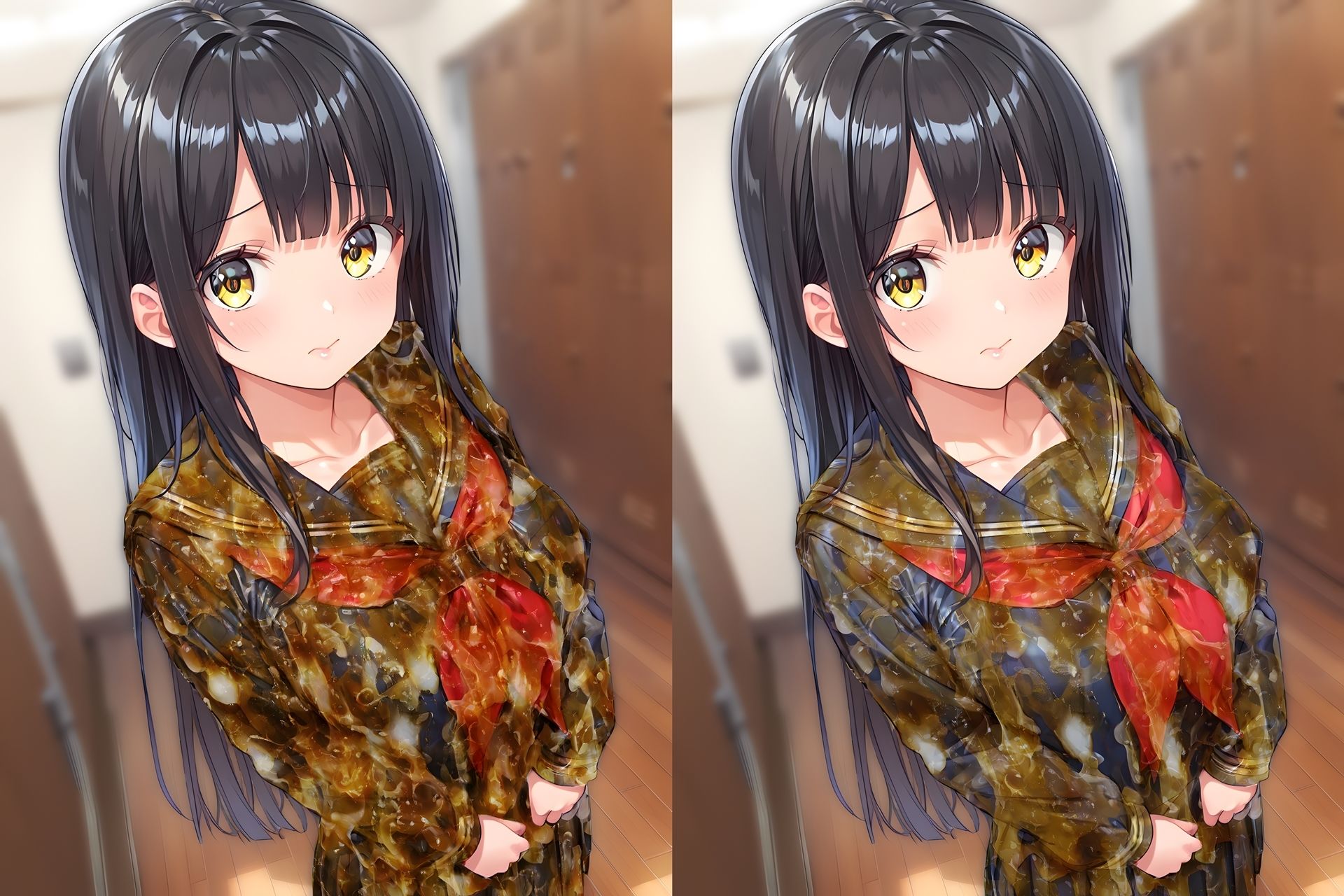 黒髪美少女のセーラー服をぶっかけ無洗浄 サンプル4