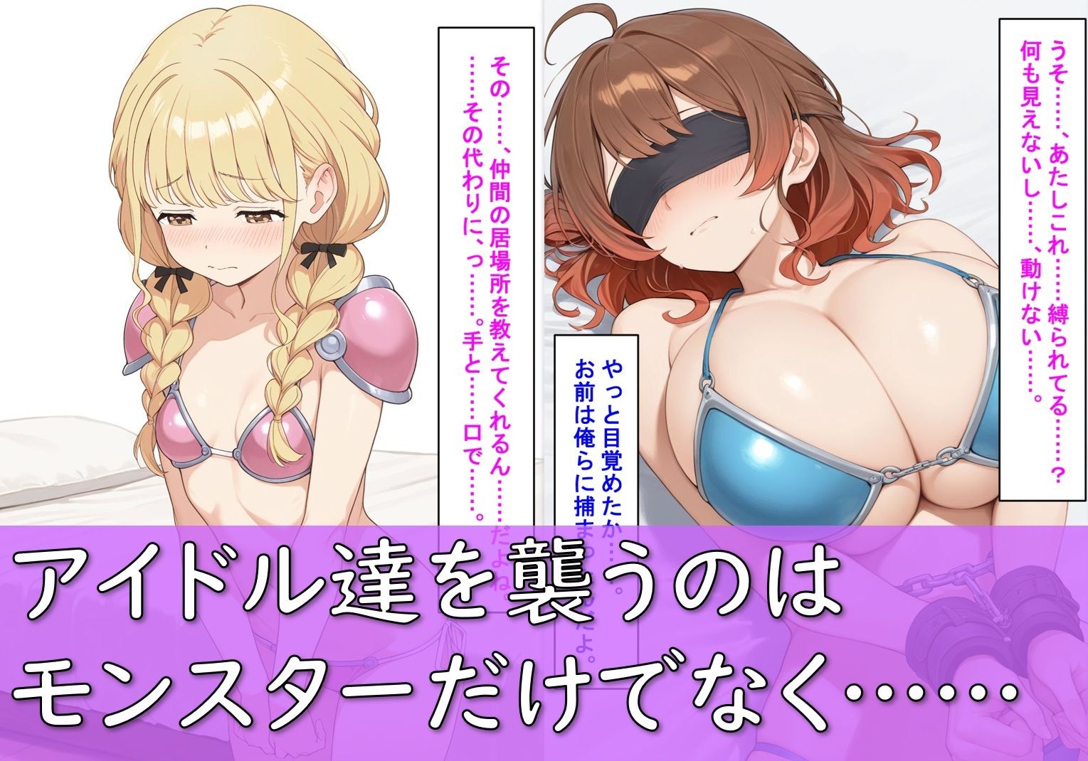 【敗北】ビキニアーマーのアイドル4人が異世界でヤられる話【花〇佑芽・葛〇リーリヤ・藤〇ことね・姫〇莉波】 サンプル4