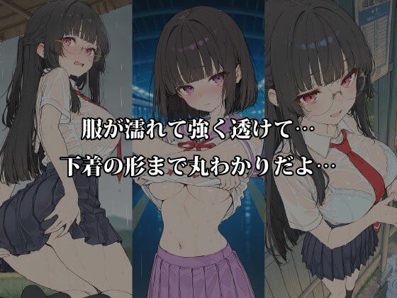 【濡れ透け特化】初夏豪雨×満員電車×駅雨宿り 制服強透け＆密着 画像2