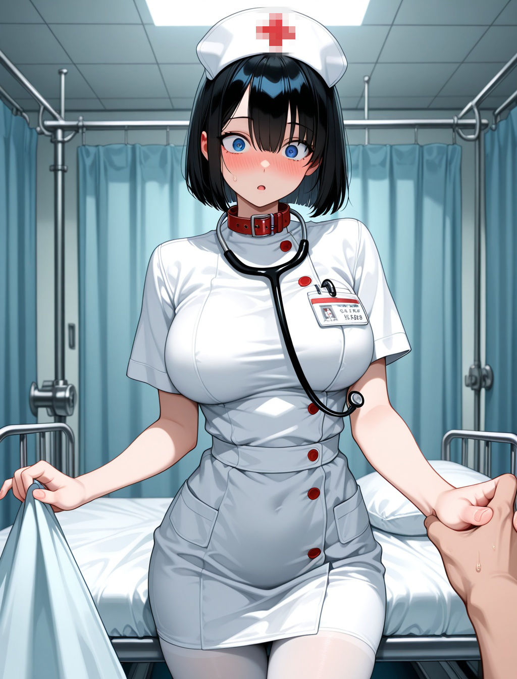 入院中、真面目なド変態巨乳ナースと中出しエッチしまくった 画像2