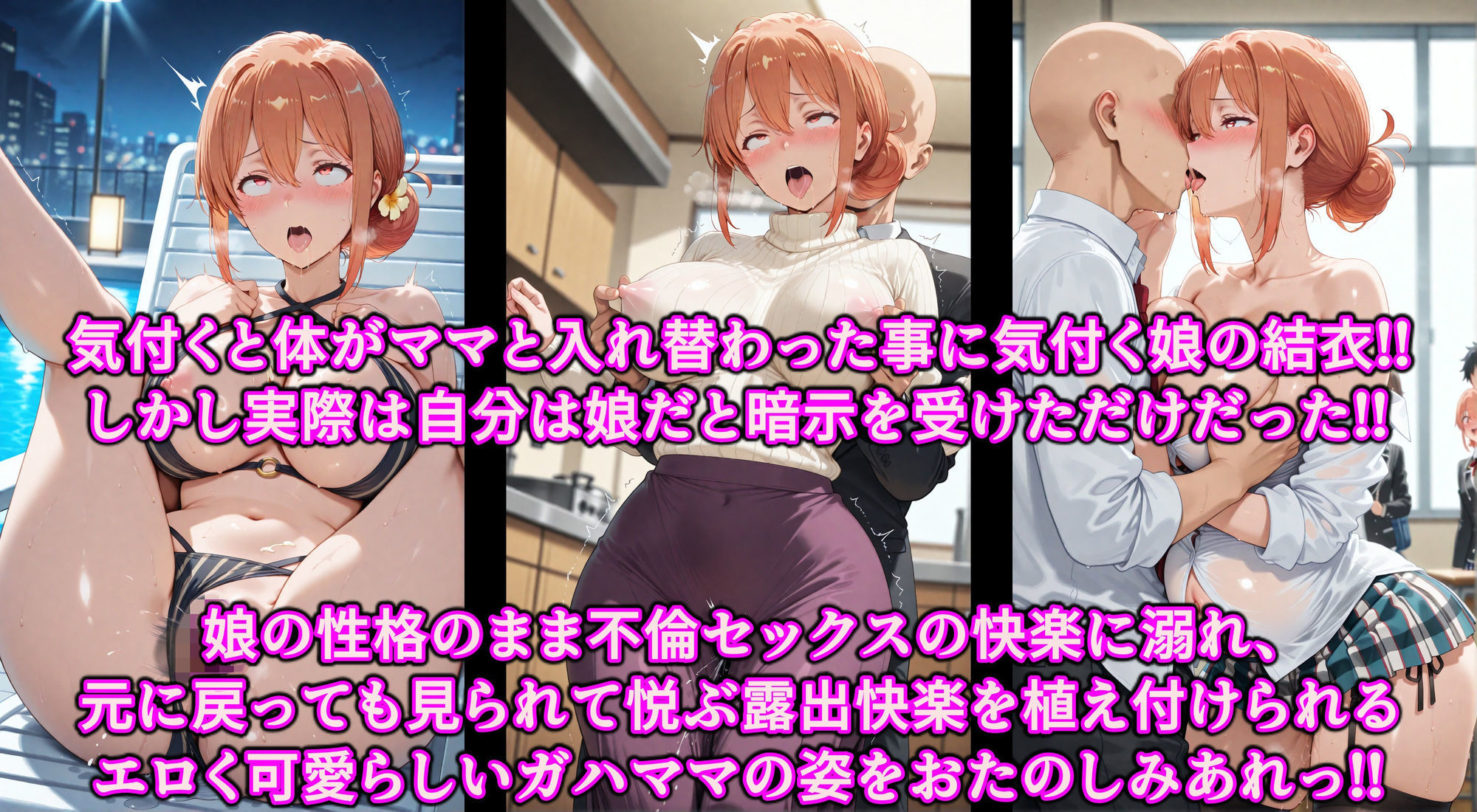催淫暗示で頭の中を思い通り♪体は人妻！心は娘！？と思い込んだ不倫妻♪認識イジられ変態露出狂に性癖開発 画像1