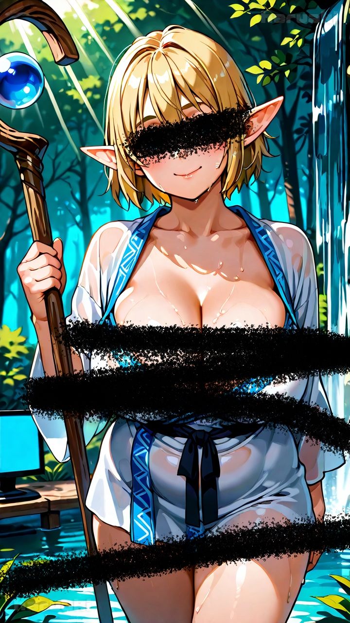 【AIアニメ巨乳美女写真集】Vol.9 ゲームの中で金髪爆乳エルフになってエロエロ性活 画像1
