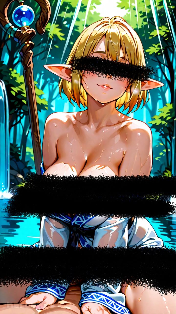 【AIアニメ巨乳美女写真集】Vol.9 ゲームの中で金髪爆乳エルフになってエロエロ性活 画像4
