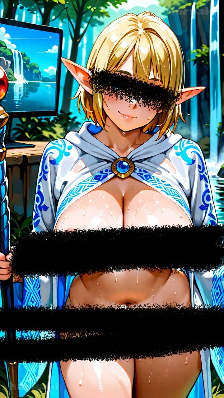 【AIアニメ巨乳美女写真集】Vol.9 ゲームの中で金髪爆乳エルフになってエロエロ性活 画像5