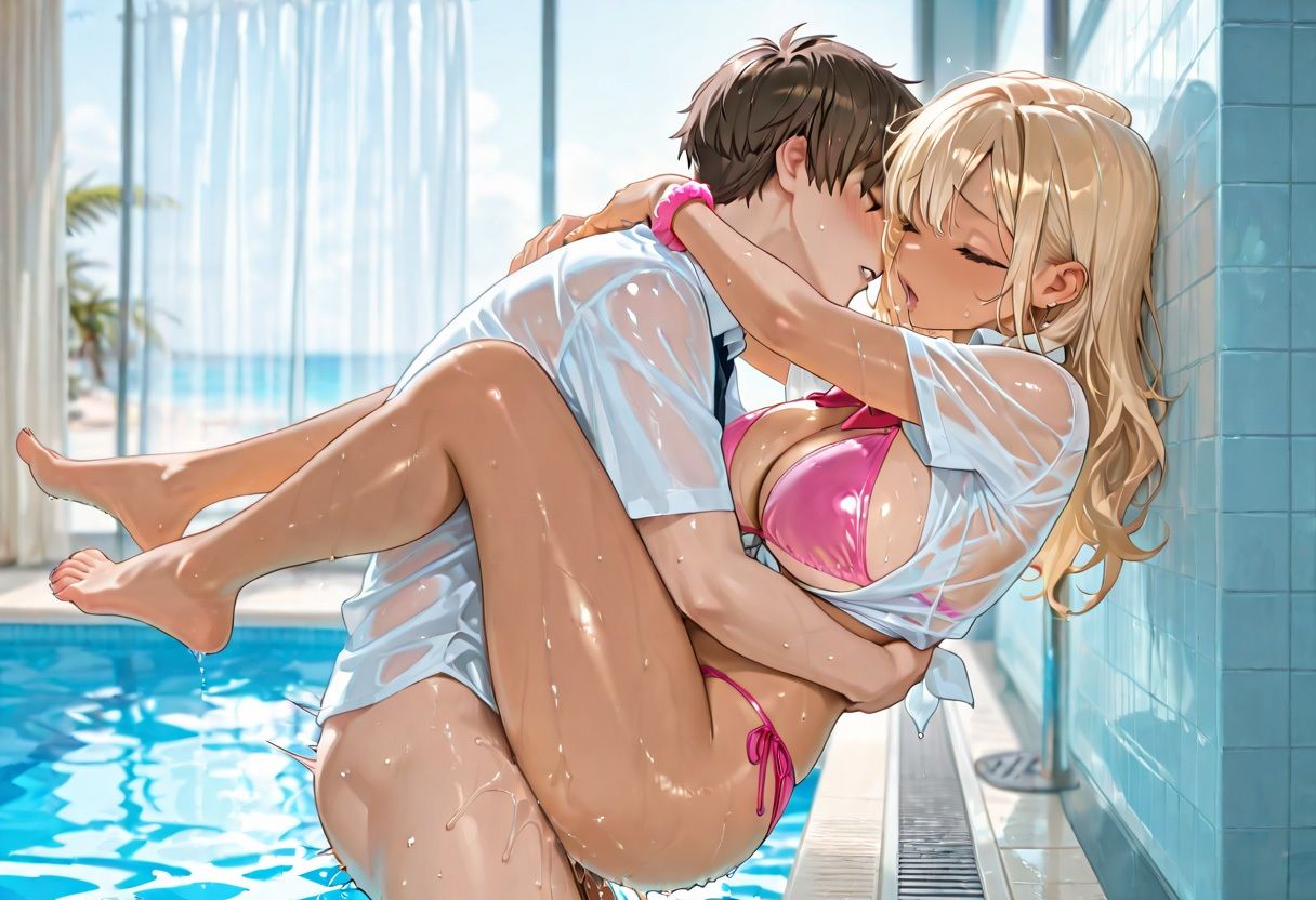 セックス大好き爆乳ビキニギャルJKとやり放題！ 画像1