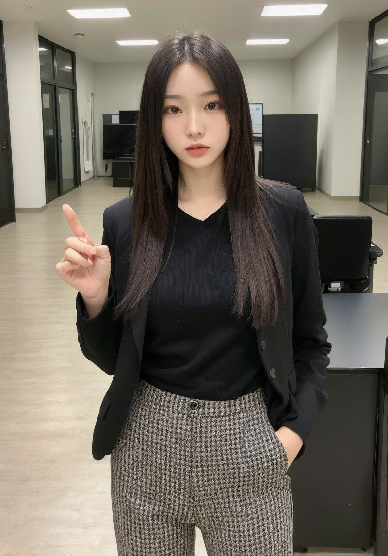 クール秘書シリーズ1  冷たい視線で見下す美人秘書  黒スーツ×無表情で立つ姿が刺さる205枚【AIグラビア写真集】 画像7