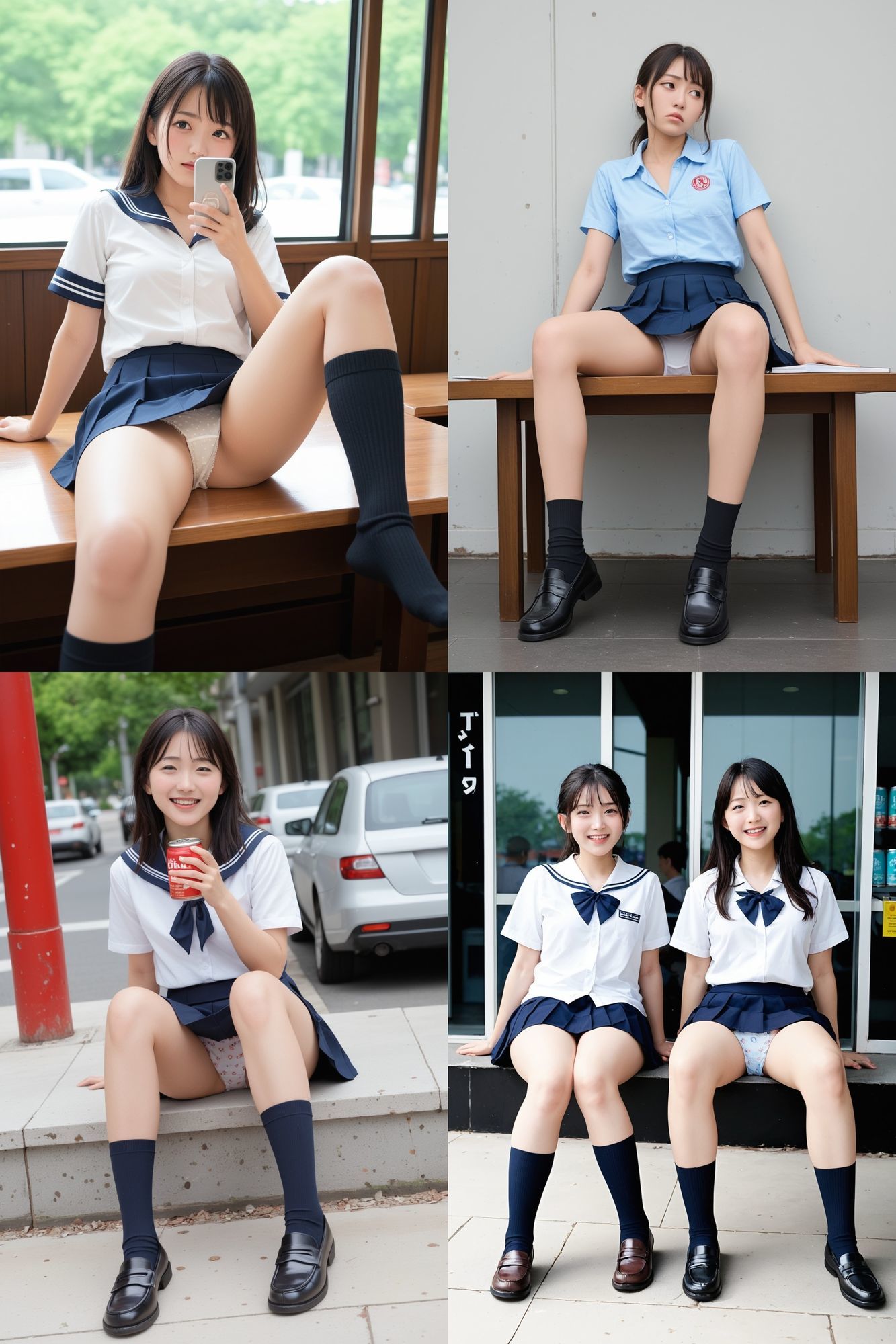 【動画】足癖が悪い地方都市の制服女子全7作品コンプリートBOX(1時間38分総集編)4