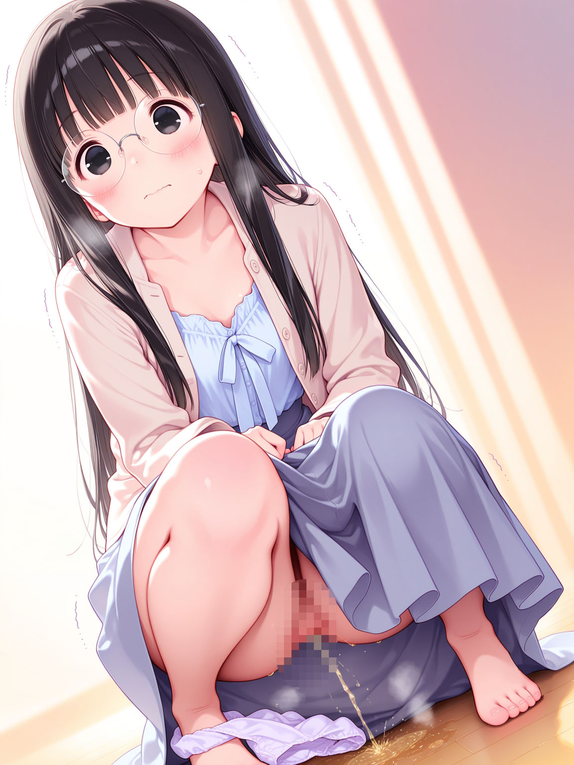 学校の屋上でおしっこが我慢できない眼鏡女子【前編】_9