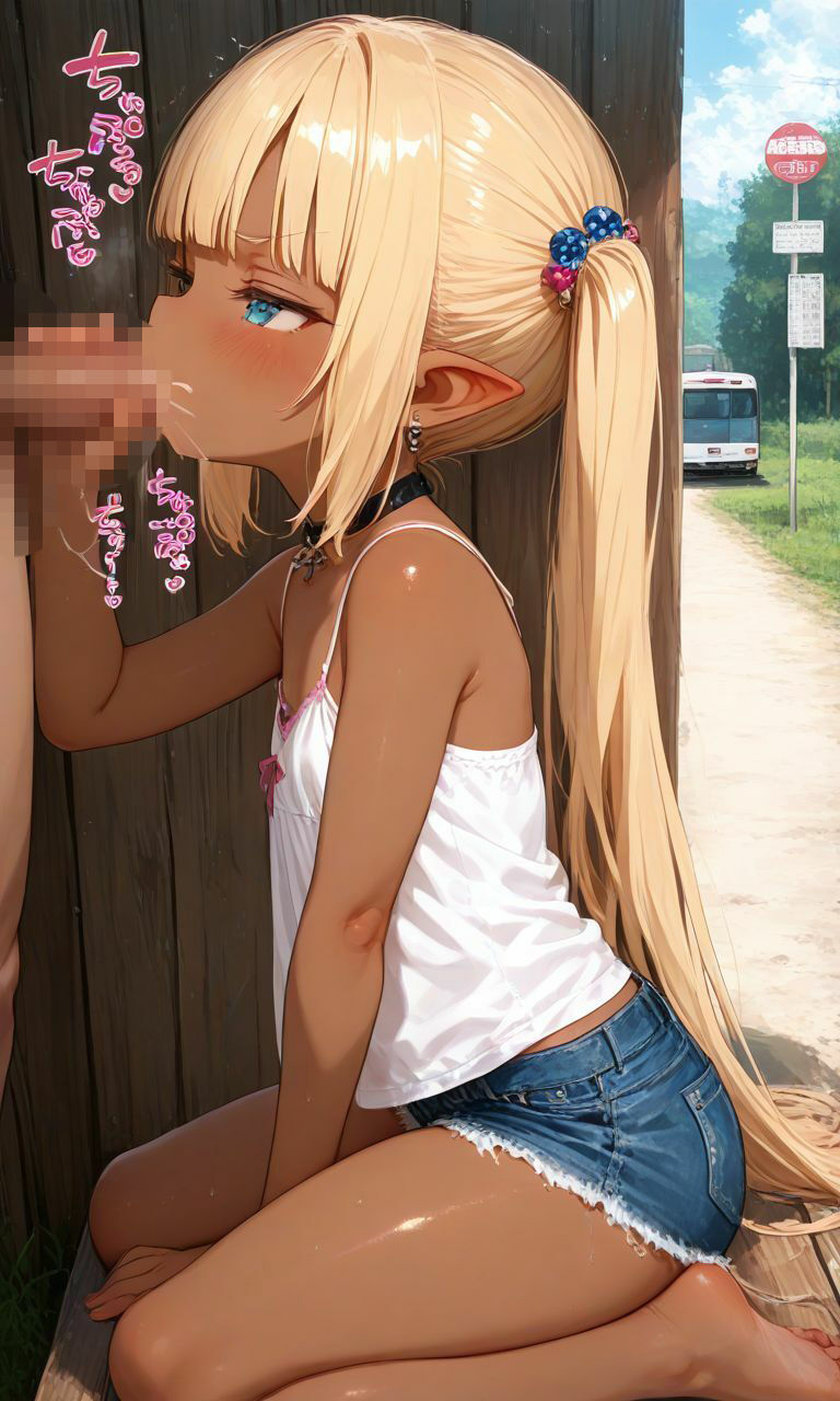 褐色金髪メ〇〇キエルフ 田舎ver_5