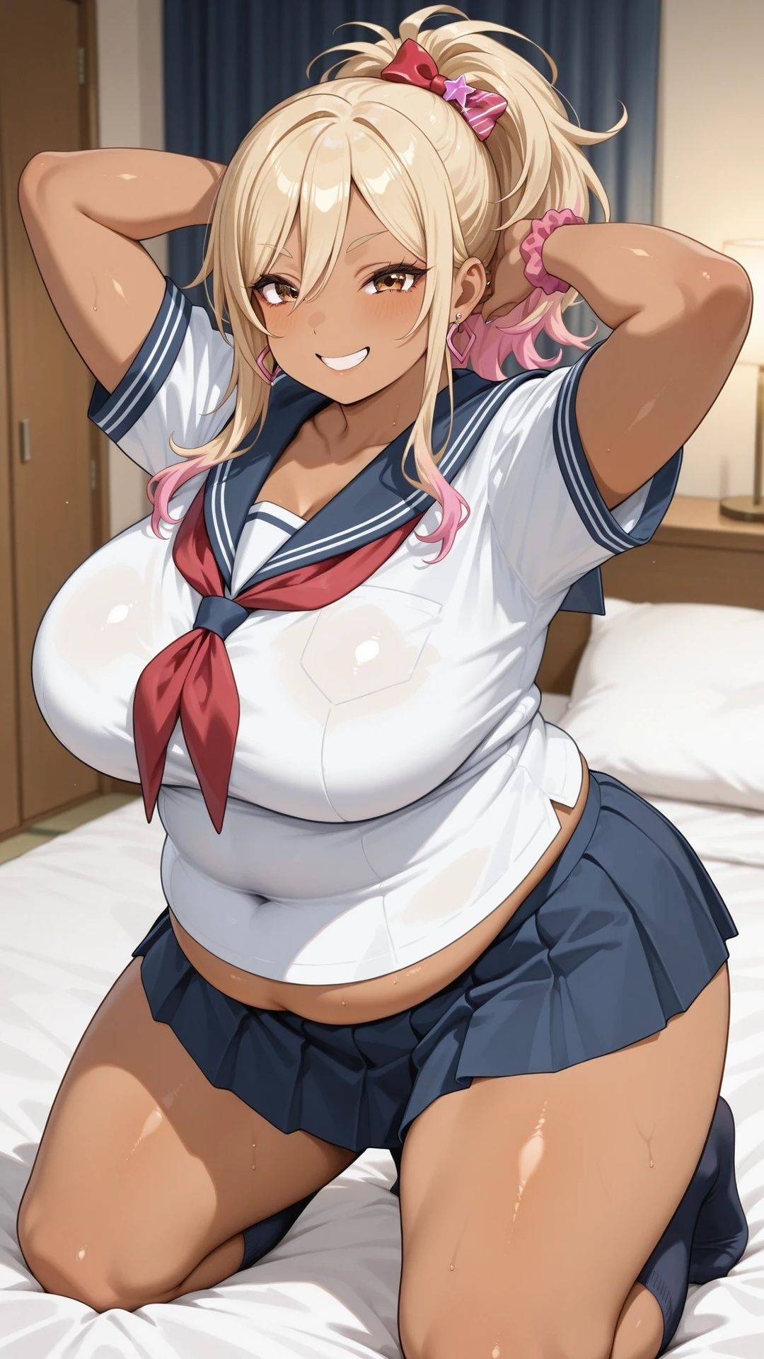 ぽっちゃり黒ギャルと制服ハメ撮り 画像4
