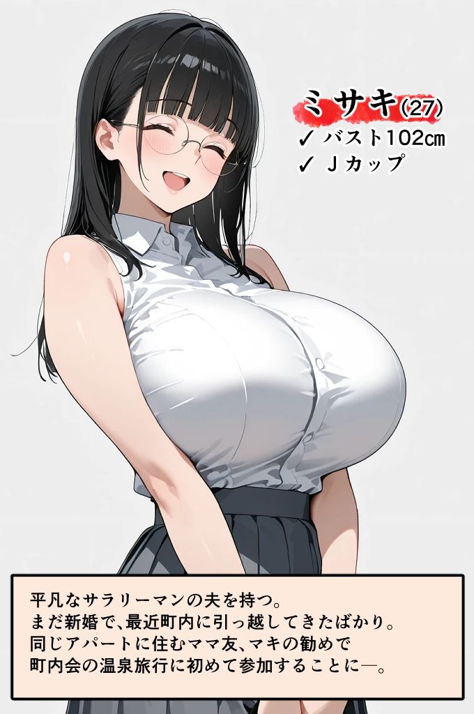 新婚の地味巨乳妻が町内会の温泉旅行で開かれた巨乳奥さん限定乳相撲大会に参加した話 画像1