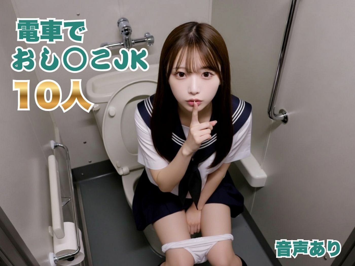 汗だくJK「内緒だよ」電車内で制服脱ぎ捨て!巨乳とデカ尻を汗だくで揺らす30分+制服JKトイレ10人分音声入り特典 画像1