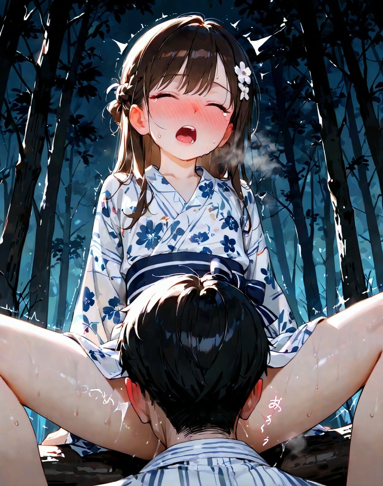 ロリちっぱい夏祭り、灯りの届かない場所で― サンプル画像 4
