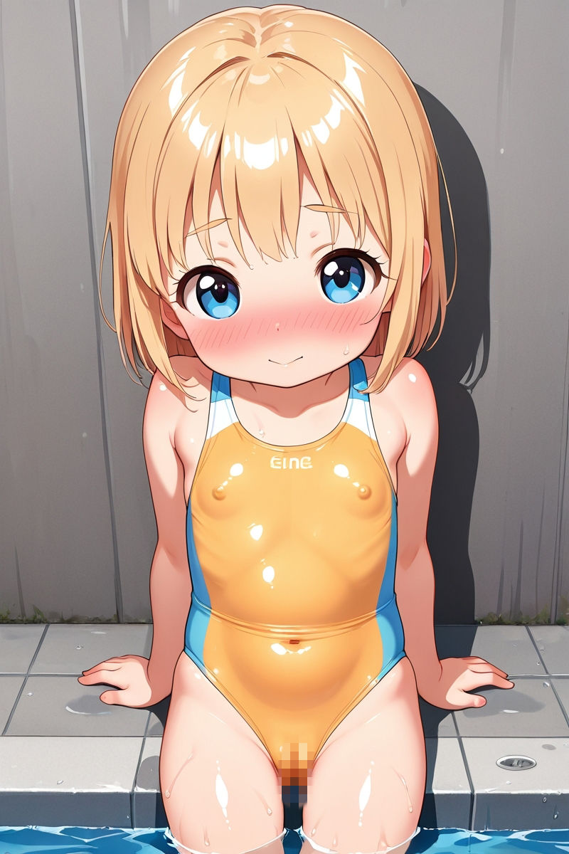 無知ぷりっ！競泳水着 〜〇さなカラダに食い込むハイレグ水着〜 背徳グラビアCG集_7