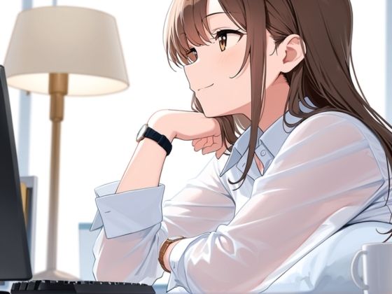 雨のせいでシャツが透けたOL姉さんが残業中に後輩を誘惑して名器洪水マンコで精液を搾り取る！！ 画像1