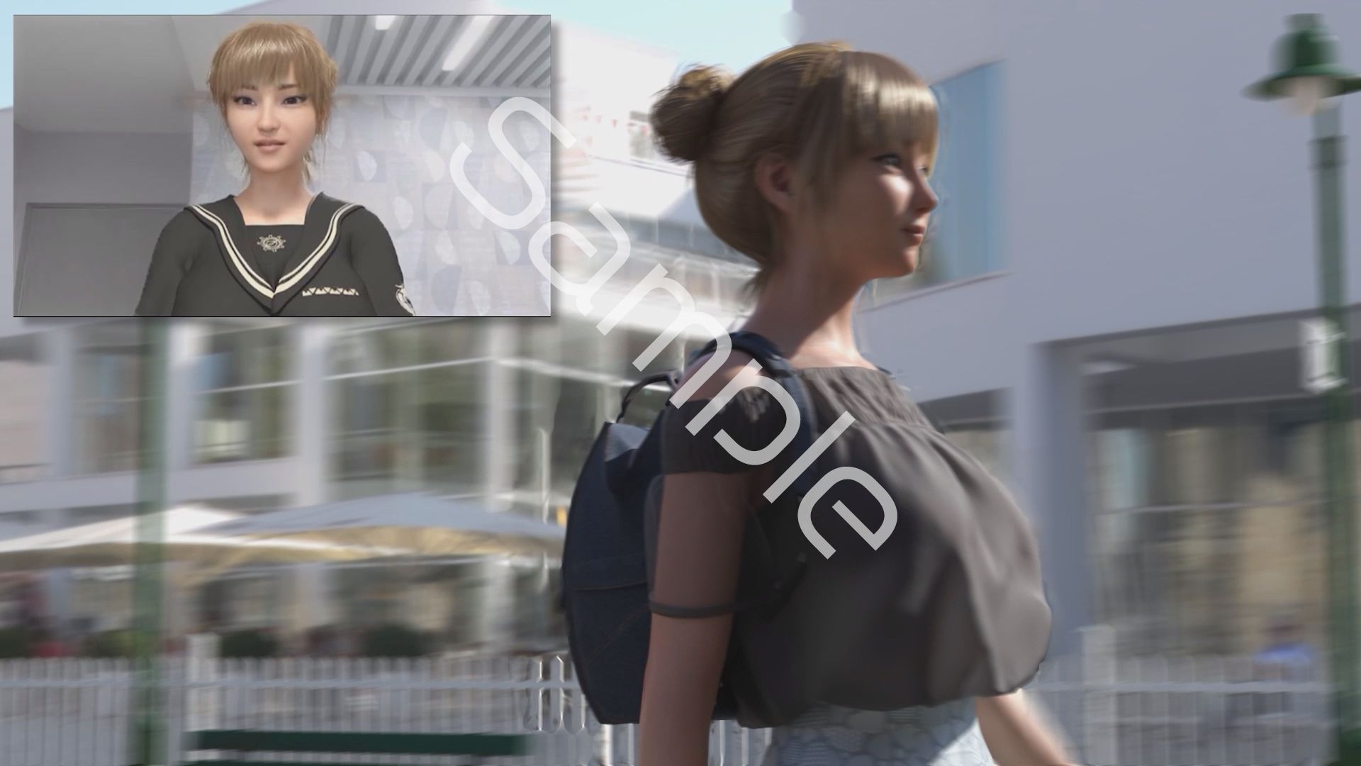 【▲100】一ノ瀬廻里・私服登校日にスカート内を逆さ撮りされた自分のパンチラ盗撮被害動画の確認を強いられる（駅の階段・サテン地ピンク水玉パンティ）_4