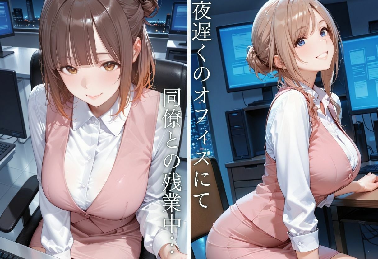 【エロ漫画】OL残業オフィス 〜我慢の限界を迎えた同僚に、静まり返ったオフィスで崩され続けた夜Vol.54