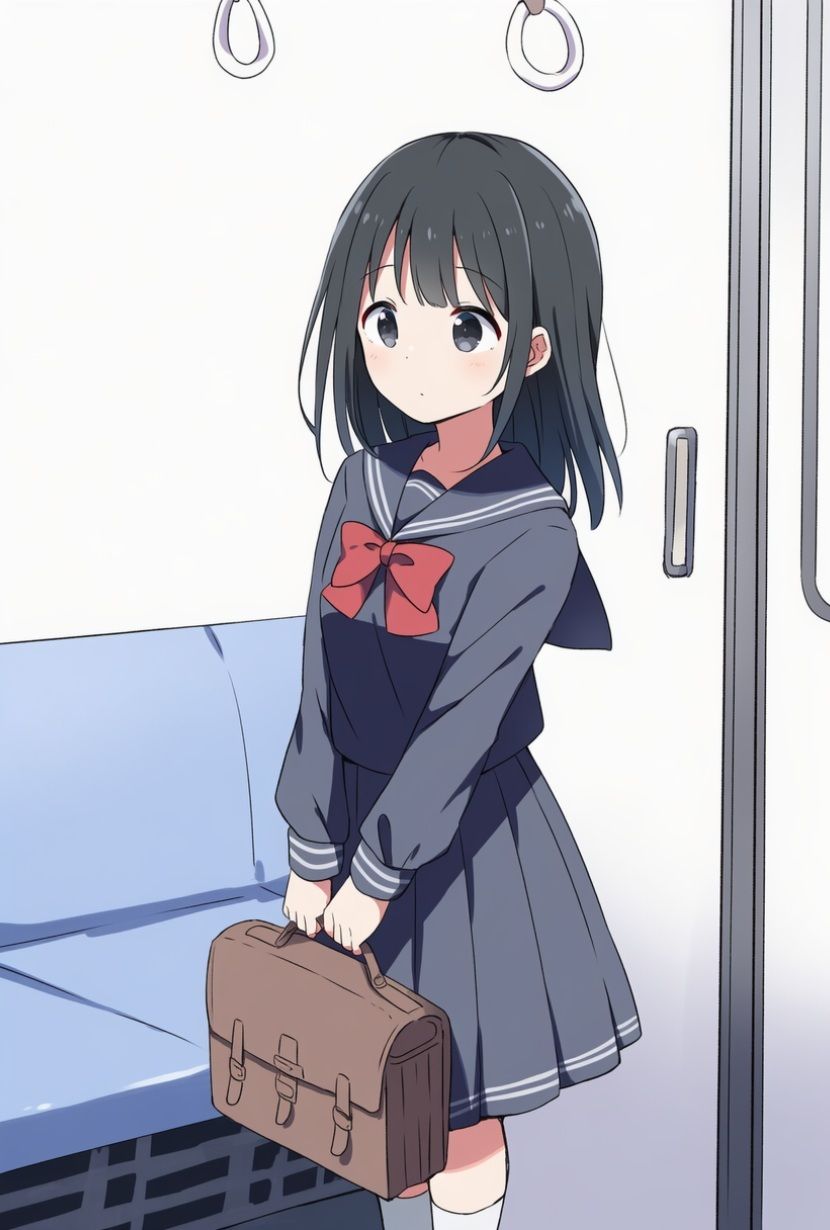 【AIイラスト集】めくる衝動:黒セーラーいたずら102選 画像1