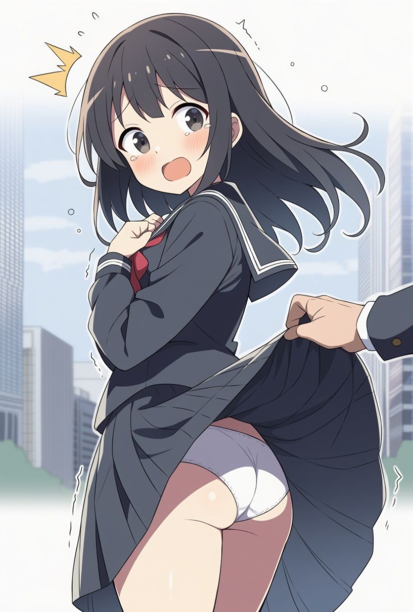 【AIイラスト集】めくる衝動:黒セーラーいたずら102選 画像2