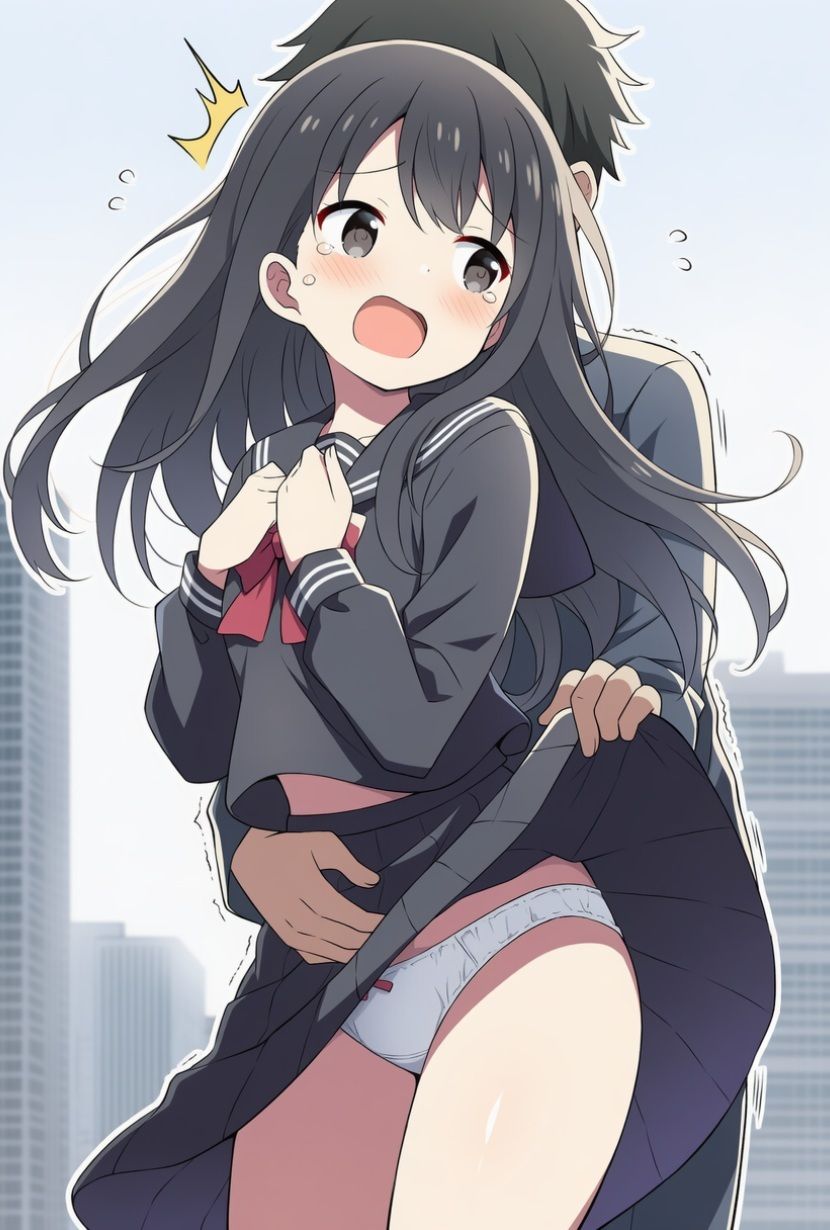 【AIイラスト集】めくる衝動:黒セーラーいたずら102選 画像4