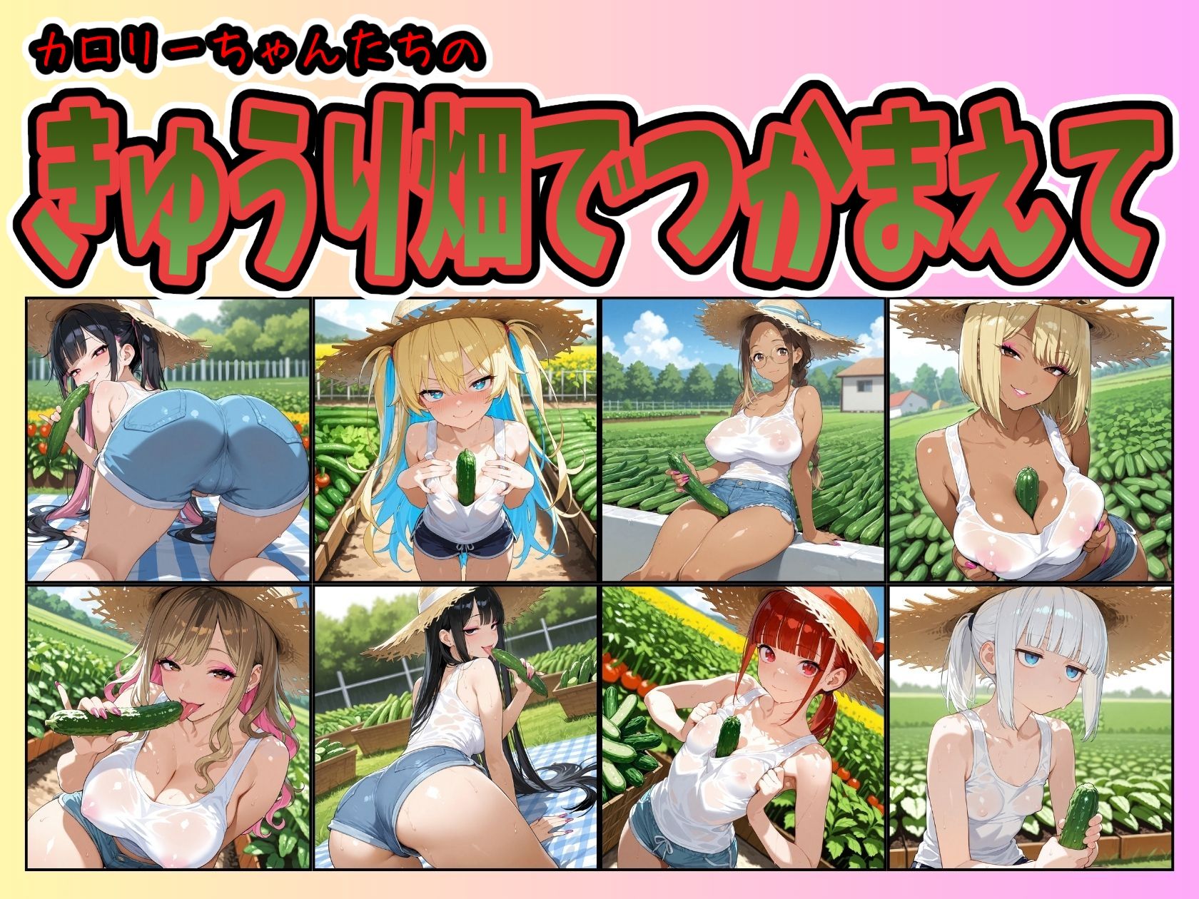 カロリー塾CG集きゅうり畑でつかまえて サンプル画像 2