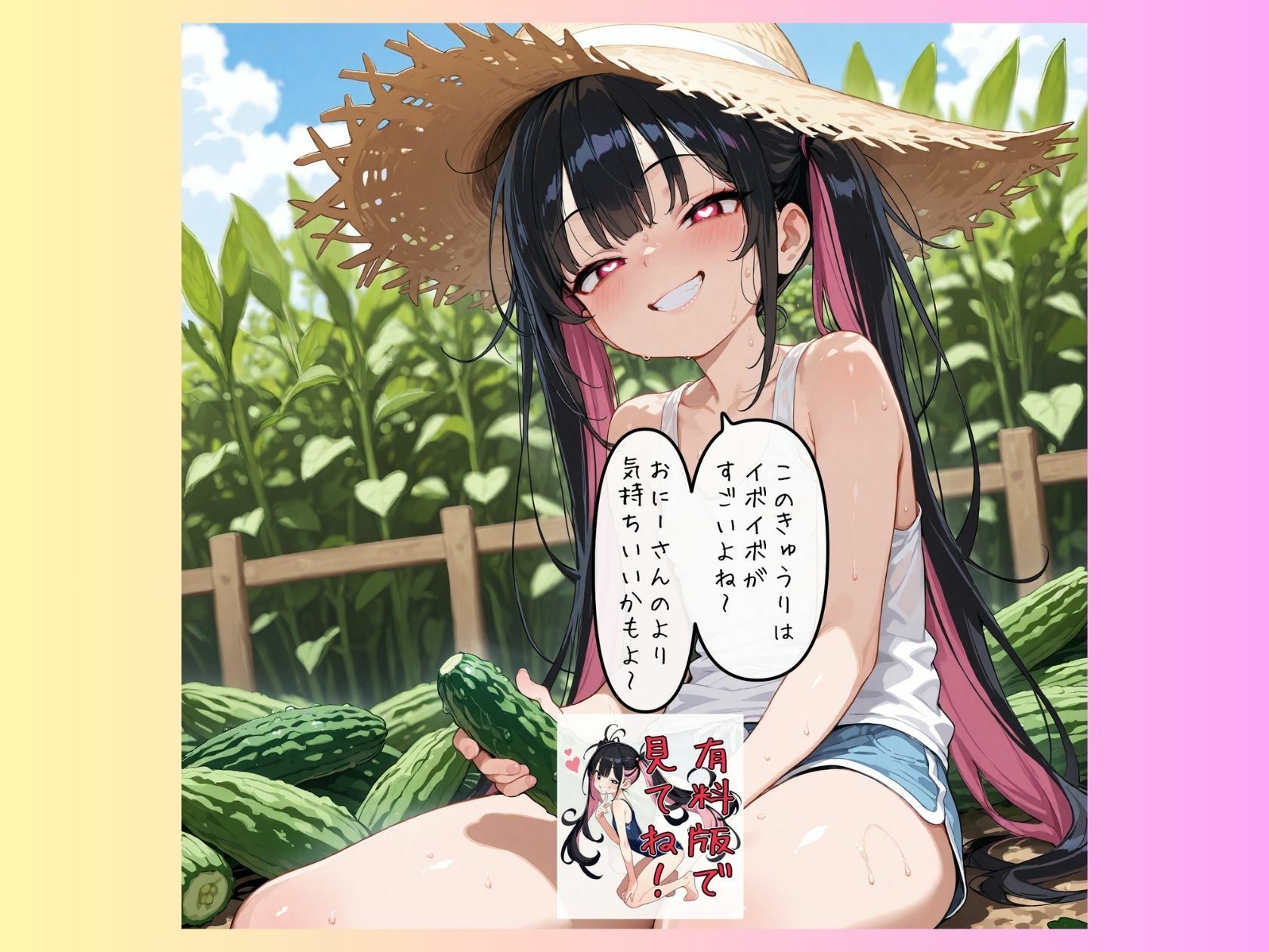 カロリー塾CG集きゅうり畑でつかまえて サンプル画像 3