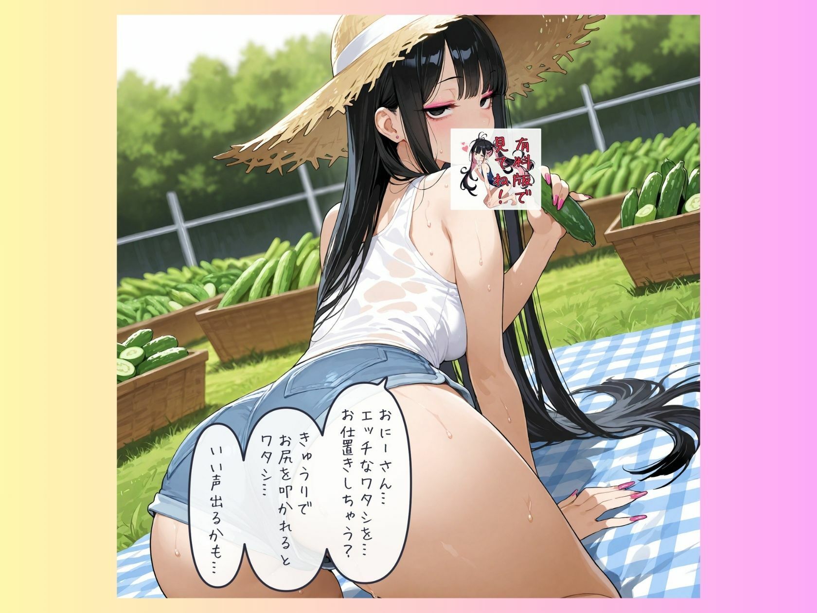 カロリー塾CG集きゅうり畑でつかまえて サンプル画像 8
