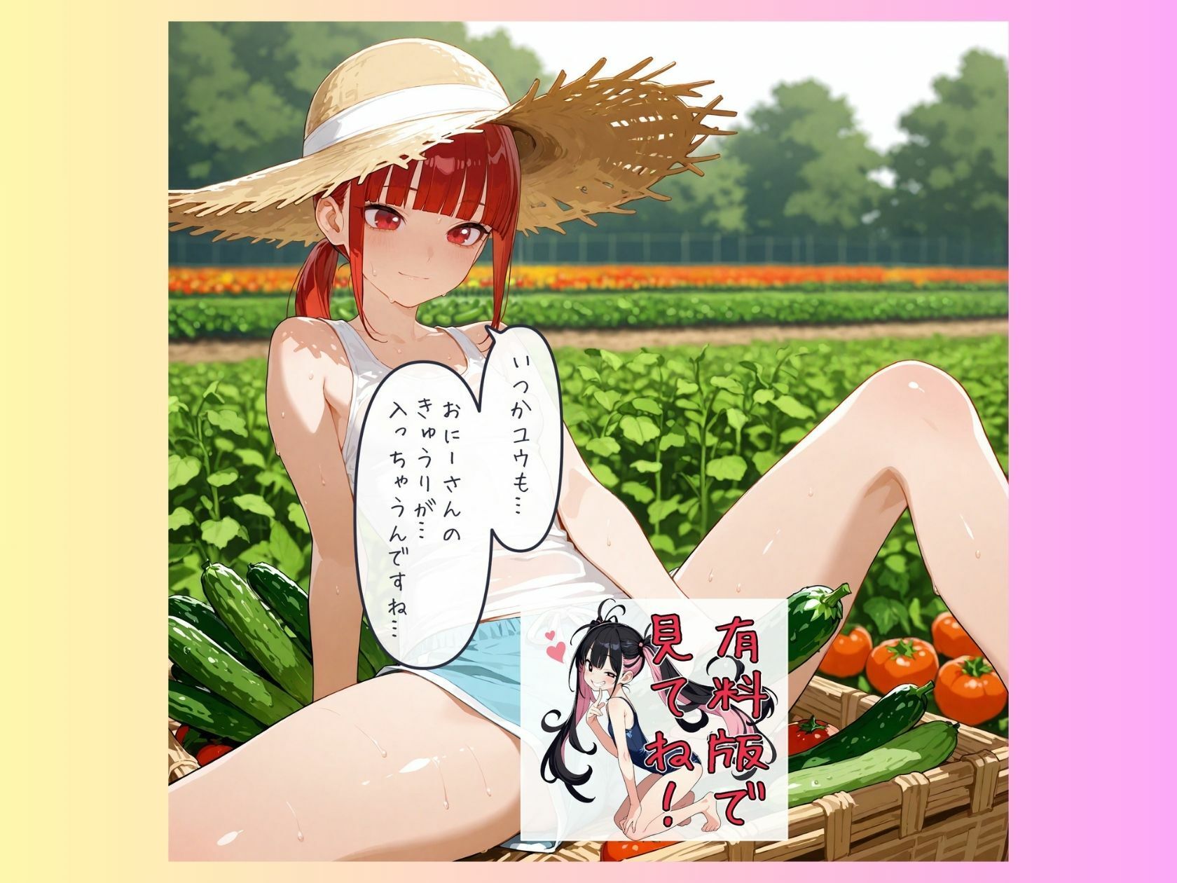 カロリー塾CG集きゅうり畑でつかまえて サンプル画像 9